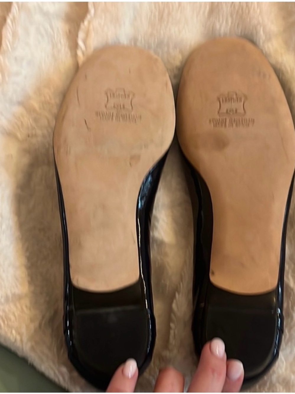 Stuart Weitzman Patent Leather Navy Blue Ballet Flats - Picture 4 of 7